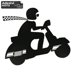 Wheelie with Piaggio Vespa Sticker for Front-Sides-Tail-Helmet