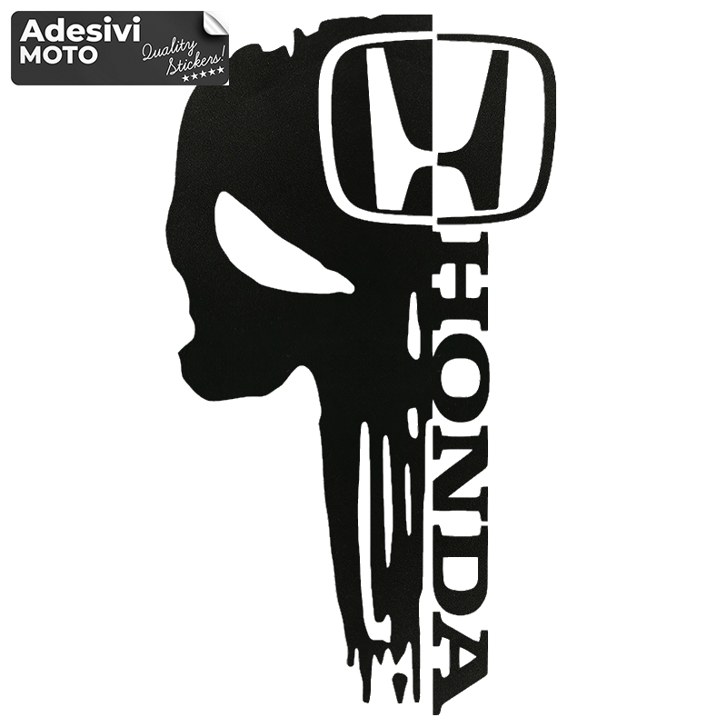 Skull + "Honda" Sticker Bumper-Doors-Hood-Tuning-Car