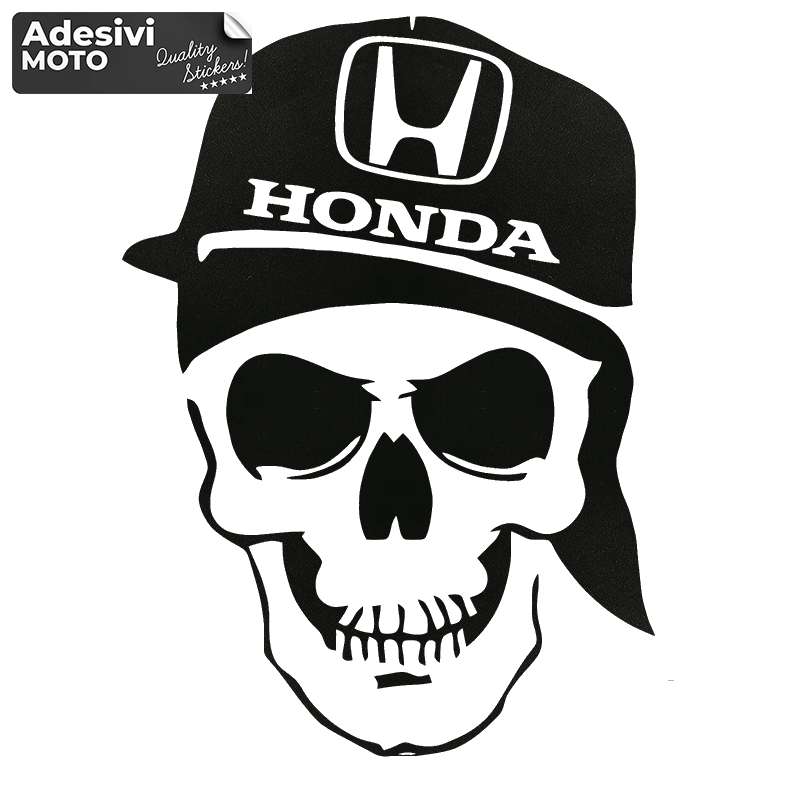 Autocollant Crâne + "Honda" Type 4 Pare-chocs-Compteurs-Capot-Réglage-Voiture