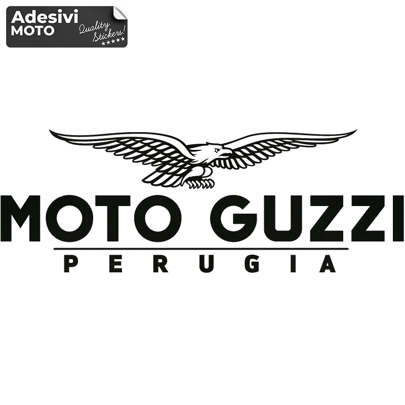 Adesivo Logo + "Moto Guzzi Perugia" Frontale-Serbatoio-Parafango-Casco