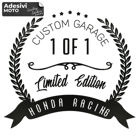 "Custom Garage" "Honda Racing" "Limited Edition" Sticker Helmet-Fuel Tank