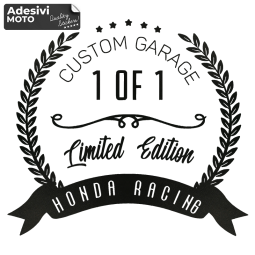 Adesivo "Custom Garage" "Honda Racing" "Limited Edition" Casco-Serbatoio