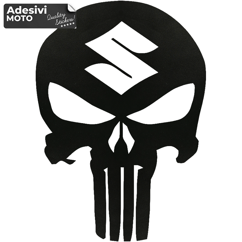 Skull with Suzuki Logo Sticker Tank-Mudguard-Tank-Tail-Helmet