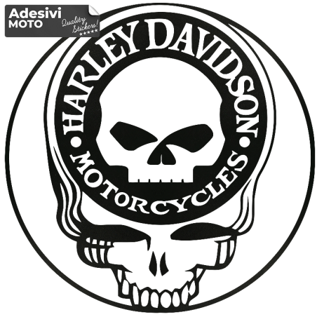 Skull with Harley Davidson Brain Sticker Fuel Tank-Fender-Helmet