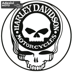 Adesivo Teschio con Cervello Harley Davidson Serbatoio-Parafango-Casco