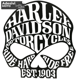 Autocollant Crâne avec Textes Harley Davidson Réservoir-Aile-Casque