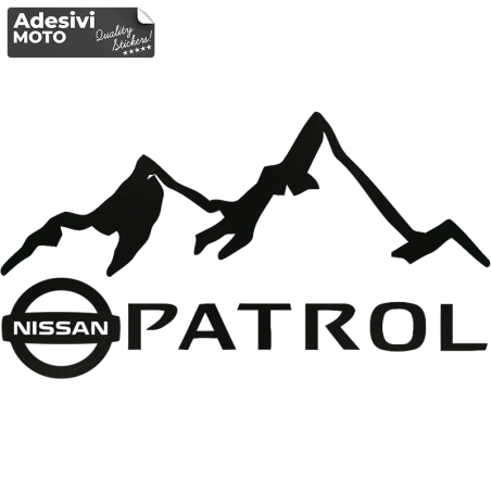 Adesivo Logo Nissan + "Patrol" + Montagne Cofano-Sportelli-Fiancate-Auto-Nissan