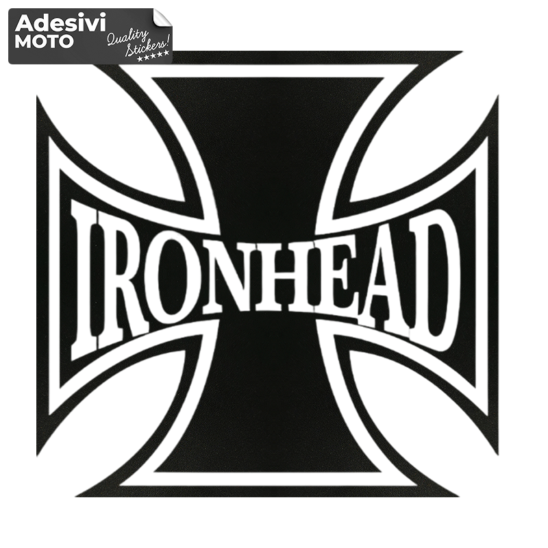 Autocollant Logo "Ironhead" Croix Réservoir-Aile-Casque