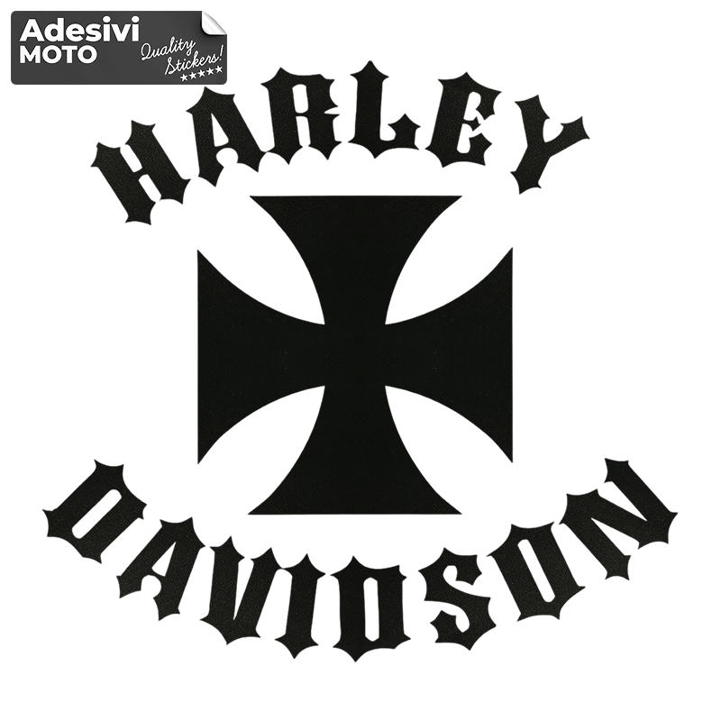 Adesivo "Harley Davidson" + Croce Serbatoio-Parafango-Casco