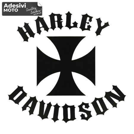 Autocollant "Harley Davidson" + Croix Réservoir-Aile-Casque