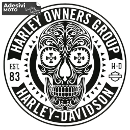 Adesivo Teschio "Harley Owners Group" Serbatoio-Parafango-Casco