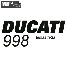 Autocollant "Ducati 998 Testa Stretta" Réservoir-Côtés-Carénage Inférieur-Queue-Casque