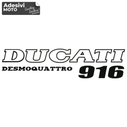 Autocollant "Ducati 916 Desmoquattro" Type 2 Réservoir-Côtés-Carénage Inférieur-Queue-Casque