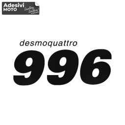 Autocollant "996 Desmoquattro" Réservoir-Côtés-Carénage Inférieur-Queue-Casque
