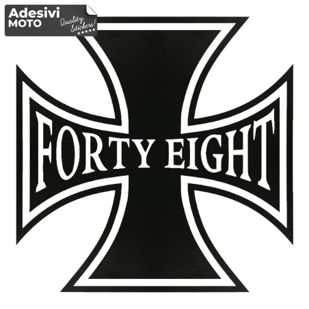 "Forty Eight" Logo Cross Sticker Fuel Tank-Fender-Helmet