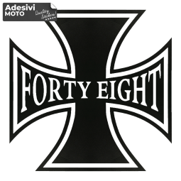Autocollant Logo "Forty Eight" Croix Réservoir-Aile-Casque