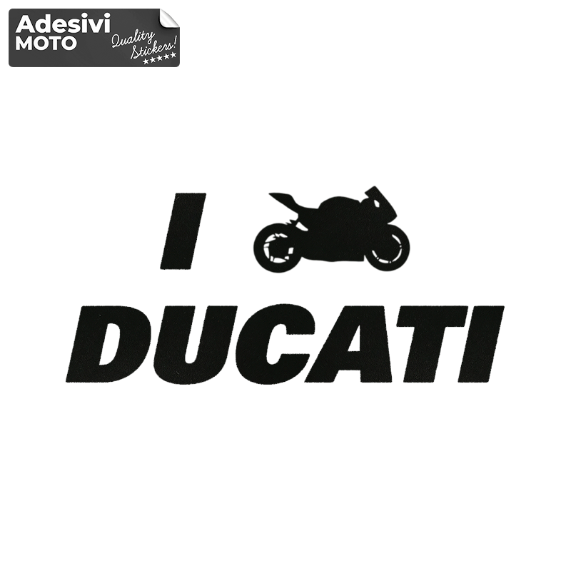 "I Love Ducati" Sticker Fuel Tank-Sides-Tip-Tail-Helmet