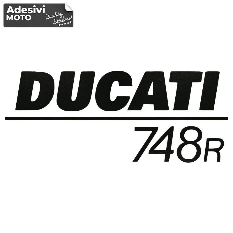 Autocollant "Ducati 748R" Type 2 Réservoir-Côtés-Carénage Inférieur-Queue-Casque