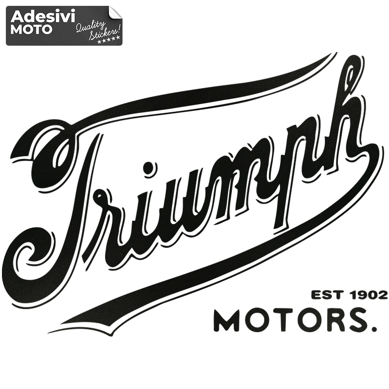 Adesivo "Triumph Motors Est 1902" Frontale-Serbatoio-Parafango-Casco