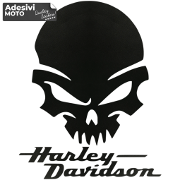 Autocollant Crâne + "Harley Davidson" Réservoir-Aile-Casque
