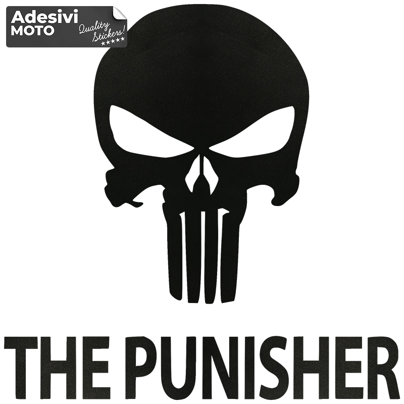 Adesivo Logo + "The Punisher" Serbatoio-Casco-Motorino-Tuning-Auto