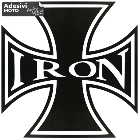 "Iron" Logo Cross Sticker Fuel Tank-Fender-Helmet