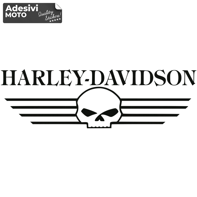 Adesivo "Harley Davidson" + Teschio Serbatoio-Parafango-Casco-Cupolino