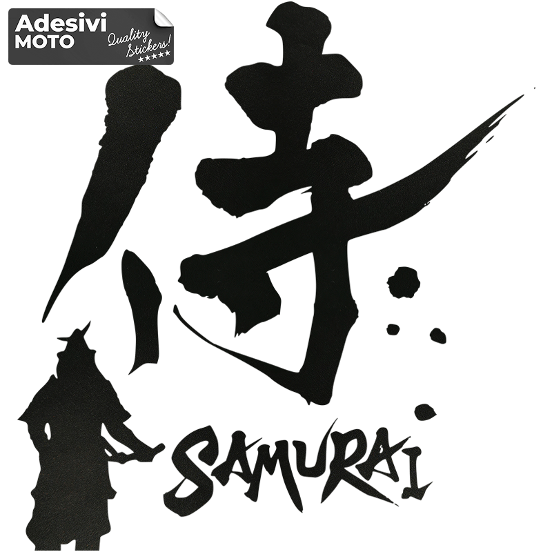 Adesivo Samurai + Logo Giapponese Cofano-Sportelli-Fiancate
