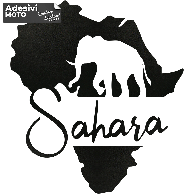 Adesivo Sahara + Africa + Elefante Serbatoio-Valigie-Codone-Casco