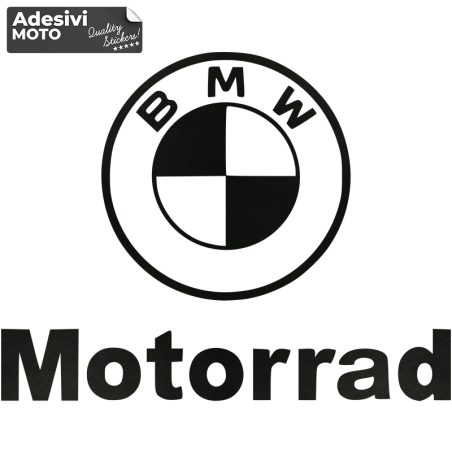 Adesivo Logo BMW + "Motorrad" Serbatoio-Valigie-Casco-Parafango