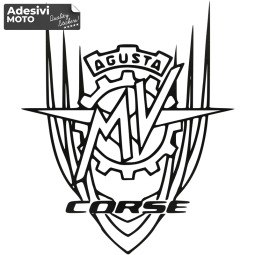 Autocollant "MV Agusta Corse" Type 3 Réservoir-Côtés-Pare-brise-Queue-Casque