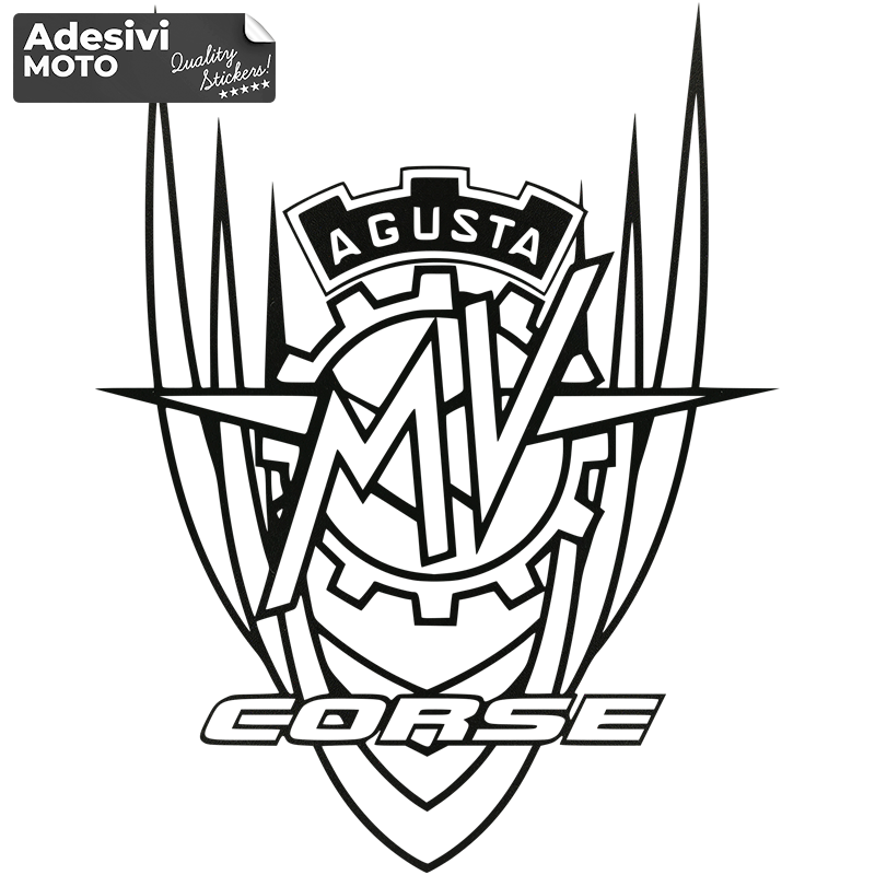 Autocollant "MV Agusta Corse" Type 4 Réservoir-Côtés-Pare-brise-Queue-Casque