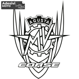 Autocollant "MV Agusta Corse" Type 4 Réservoir-Côtés-Pare-brise-Queue-Casque