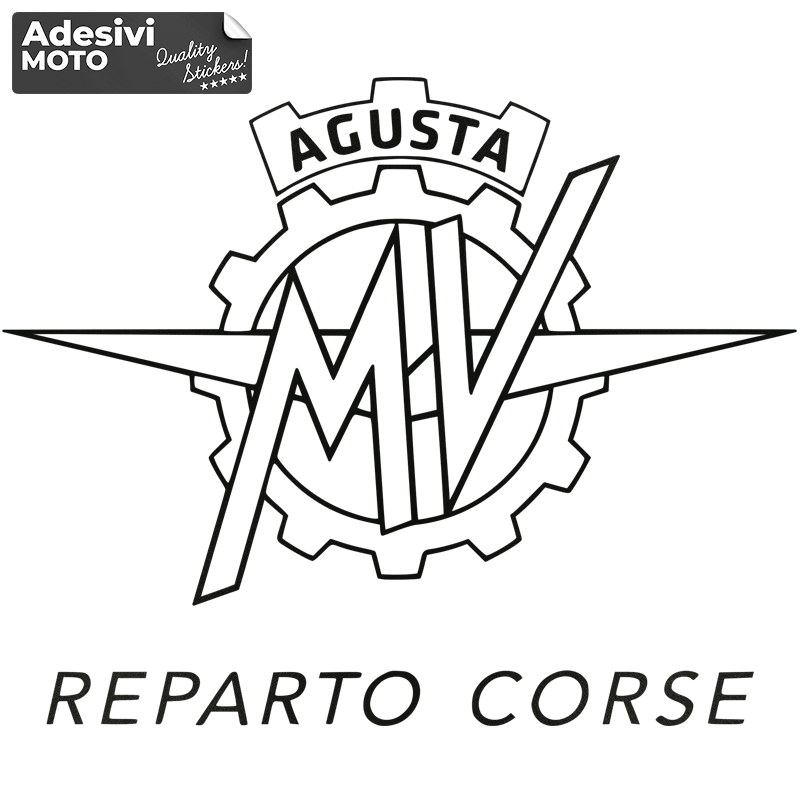 Adesivo Logo "MV Agusta" + "Reparto Corse" Serbatoio-Fiancate-Cupolino-Codone-Casco