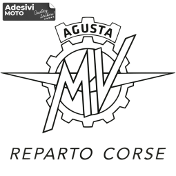 Autocollant Logo "MV Agusta" + "Reparto Corse" Réservoir-Côtés-Pare-brise-Queue-Casque