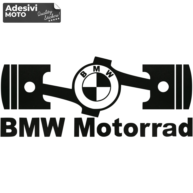 Adesivo Pistoni + Logo + "BMW Motorrad" Tipo 2 Serbatoio-Valigie-Casco-Parafango
