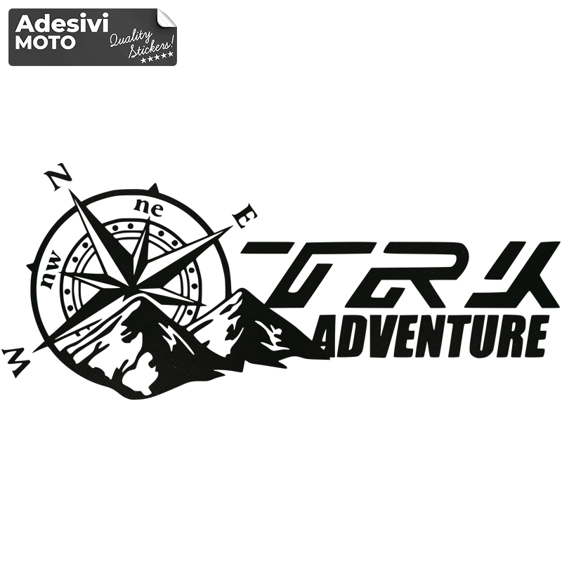 "TRK Adventure" + Wind Rose + Mountains Sticker Helmet-Fuel Tank-Tail-Fender-Suitcases