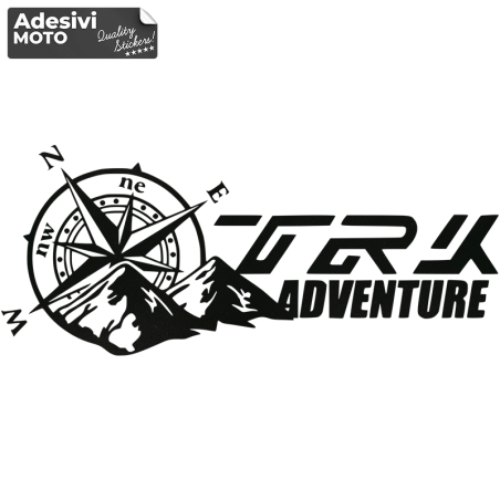 Adesivo "TRK Adventure" + Rosa dei Venti + Montagne Casco-Serbatoio-Codone-Valigie