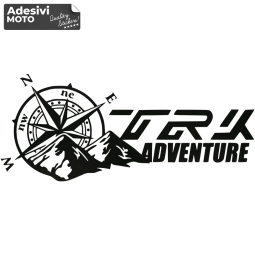 Autocollant "TRK Adventure" + Vent Rose + Montagnes Casque-Réservoir-Queue-Valises