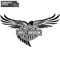 Autocollant Aigle "Harley Davidson Motor Cycles" Réservoir-Aile-Casque