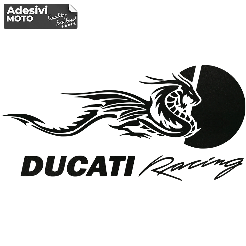 Autocollant Dragon + Logo + Ducati Racing Réservoir-Côtés-Carénage  Inférieur-Queue-Casque - Adesivi Moto