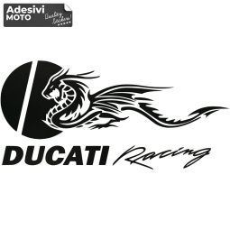 Adesivo Drago + Logo + "Ducati Racing" Tipo 2 Serbatoio-Fiancate-Vasca-Codone-Casco