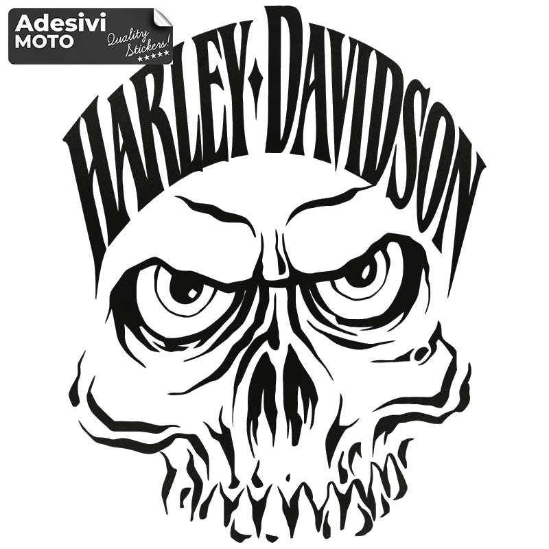 Skull Crown "Harley Davidson" Sticker Fuel Tank-Fender-Helmet-Windshield
