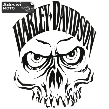 Adesivo Skull Corona 'Harley Davidson' Serbatoio-Parafango-Casco-Cupolino
