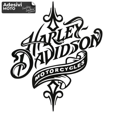 "Harley Davidson Motor Cycles" Stylized Type 2 Sticker Fuel Tank-Fender-Helmet