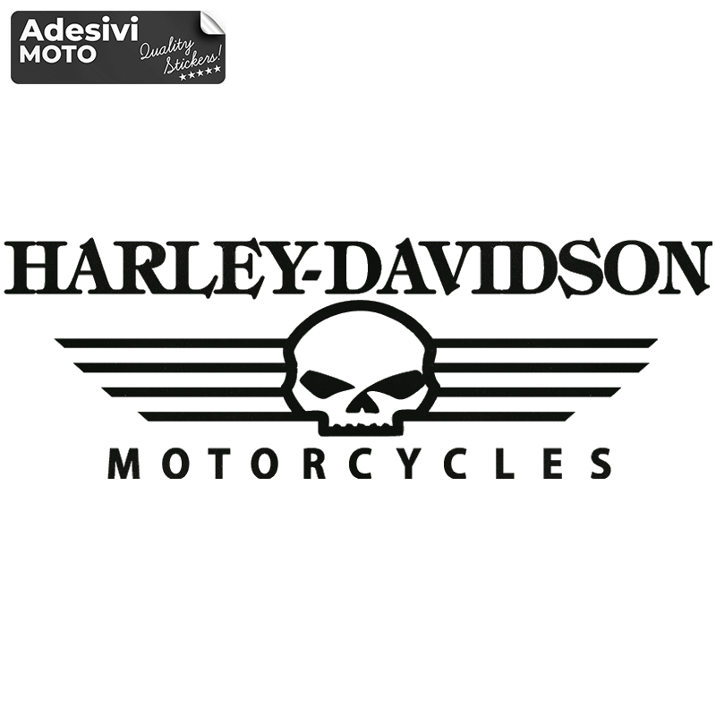 Adesivo "Harley Davidson Motorcycles" Skull Tipo 3 Serbatoio-Parafango-Casco
