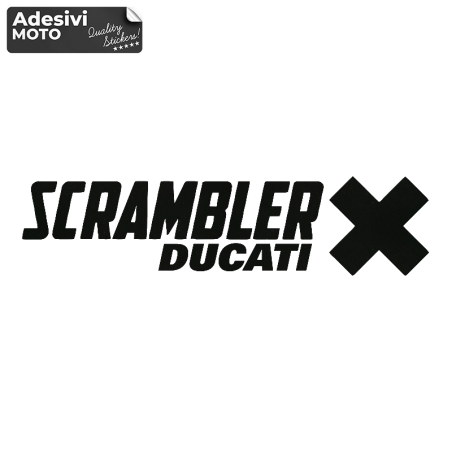 Adesivo "Scrambler Ducati X" Tipo 2 Serbatoio-Fiancate-Vasca-Codone-Casco