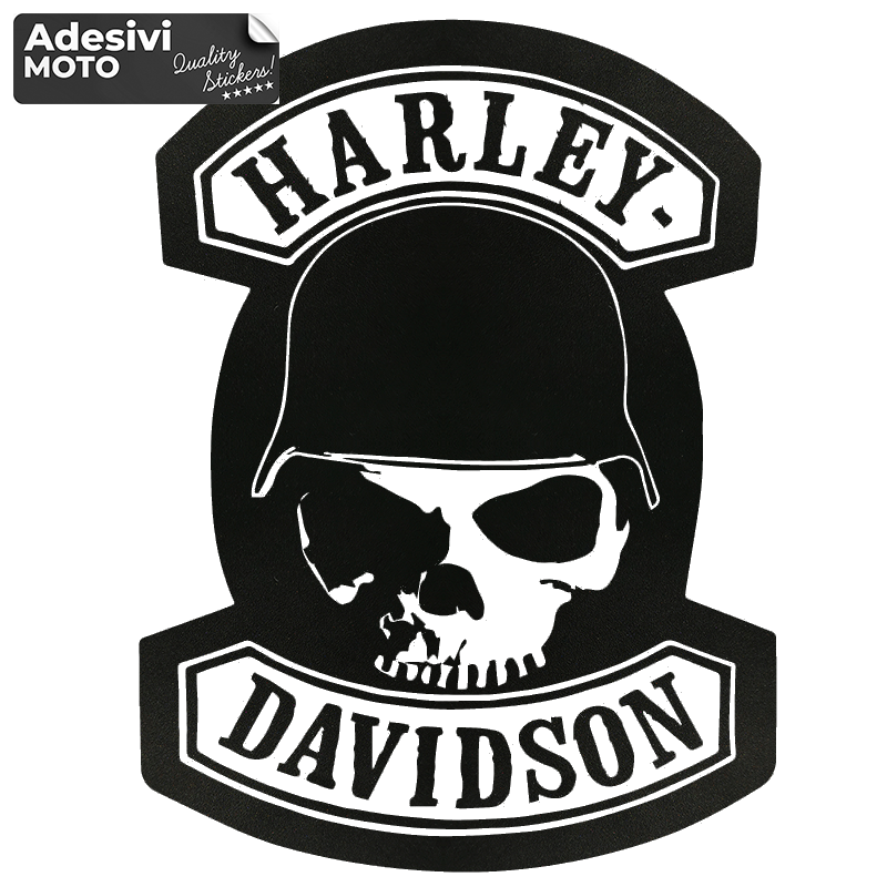 Adesivo Scheletro Soldato "Harley Davidson" Serbatoio-Parafango-Casco