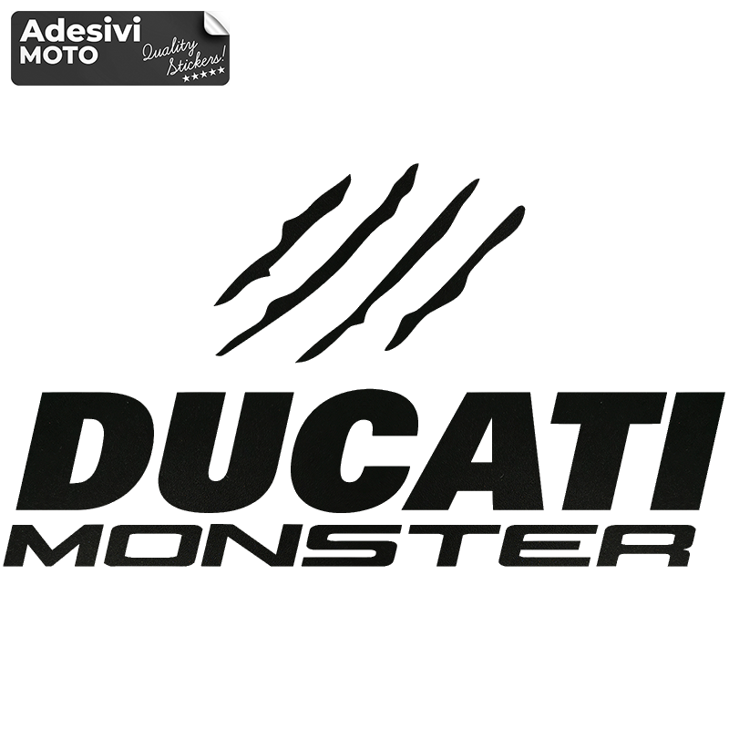 Scratches + "Ducati Monster" Sticker Fuel Tank-Sides-Tail-Helmet