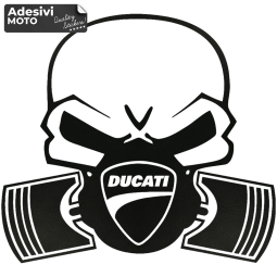 Skull Sticker with Gas Mask Ducati Sticker Fuel Tank-Sides-Tip-Tail-Helmet